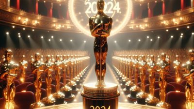 Academy Awards 2024” dengan piala Oscar